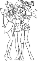 coloriage Winx les trois copines